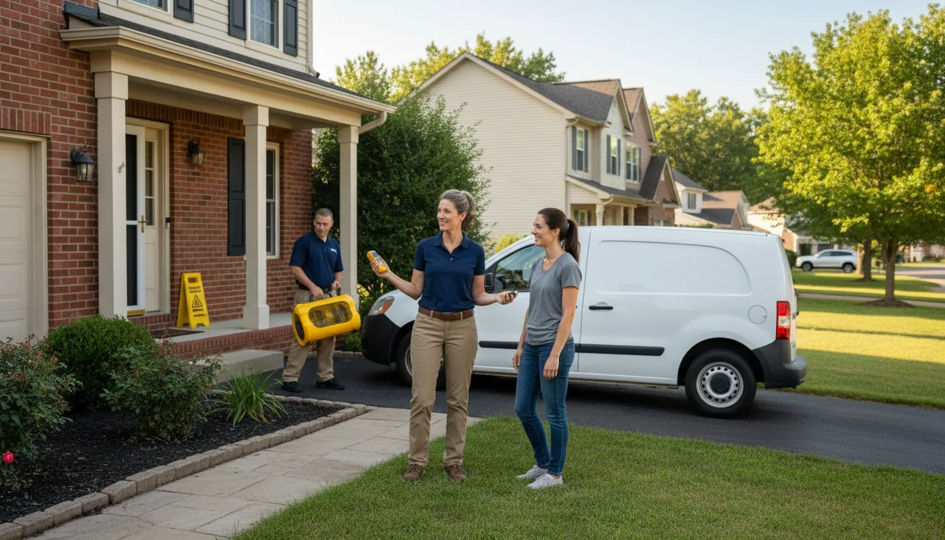Residential water damage restoration in Baden, PA